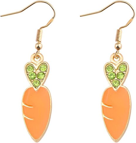 Carrot Dangle Earrings Cute Carrot Earrings Carrot Lover Jewelry Vegetable Drop Earrings Food Earrings in Saudi Arabia