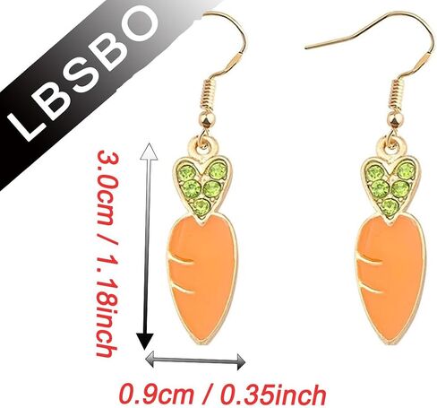 Carrot Dangle Earrings Cute Carrot Earrings Carrot Lover Jewelry Vegetable Drop Earrings Food Earrings in Saudi Arabia