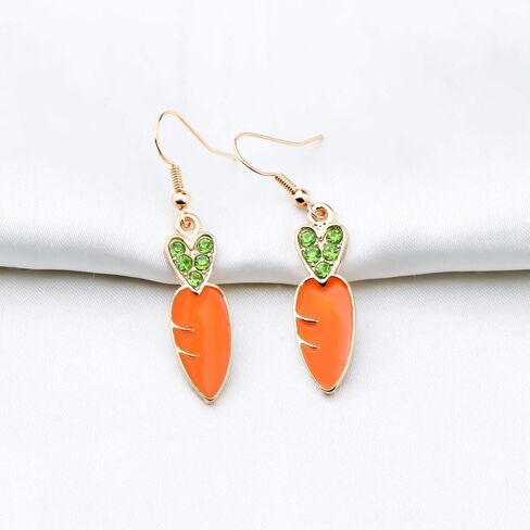 Carrot Dangle Earrings Cute Carrot Earrings Carrot Lover Jewelry Vegetable Drop Earrings Food Earrings in Saudi Arabia
