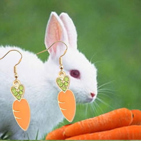 Carrot Dangle Earrings Cute Carrot Earrings Carrot Lover Jewelry Vegetable Drop Earrings Food Earrings in Saudi Arabia
