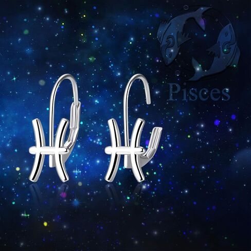 WINNICACA 925 Sterling Silver Horoscope Zodiac 12 Constellation Astrology Leverback Dangle Earrings for Women Girls in Saudi Arabia