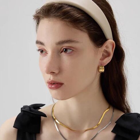 أقراط دائرية ذهبية واسعة للنساء أقراط هوجي مكتنزة 20 مم أقراط دائرية صغيرة سميكة للفتيات in Kuwait