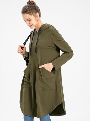 Minibee Women's Hoodies Oversized Sweatshirt Dress Long Sleeve Casual Tunic Pullover With Pockets in Saudi Arabia