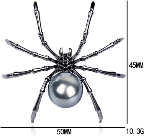 Black Spider Rhinestone Pearl Insect Brooch Fashion Women Rhinestone Faux Pearl Spider Brooch Pin Corsage Lapel Jewelry Gift Men Accessorie DIY in Kuwait