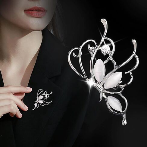 Rhinestone Butterfly Brooch Pin Sparkly Crystal Hollow Butterfly Brooch Classic Wedding Bridal Bouquet Pin Vintage Insects Badge Corsage Jewelry For Women Girls in Saudi Arabia