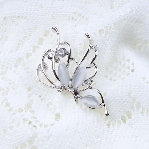 Rhinestone Butterfly Brooch Pin Sparkly Crystal Hollow Butterfly Brooch Classic Wedding Bridal Bouquet Pin Vintage Insects Badge Corsage Jewelry For Women Girls in Saudi Arabia