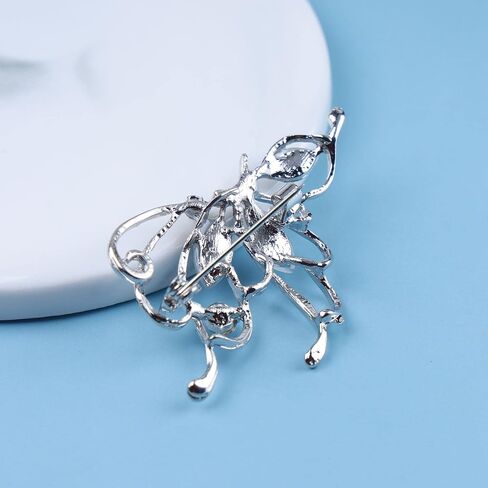 Rhinestone Butterfly Brooch Pin Sparkly Crystal Hollow Butterfly Brooch Classic Wedding Bridal Bouquet Pin Vintage Insects Badge Corsage Jewelry For Women Girls in Saudi Arabia