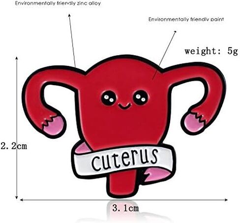 RUIZHEN Uterus Ovary Pin Feminist Medical Symbol Female Organ Gynecologist Nurse Gift Jewelry Brooch Pins in Saudi Arabia