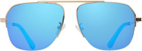 DUCO Retro Aviator Sunglasses for Mens Womens Semi-Rimless Non-Polarized Trendy Sun Glasses Metal Frame for Driving DC3035 in Saudi Arabia