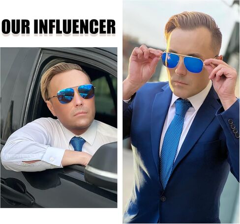 DUCO Retro Aviator Sunglasses for Mens Womens Semi-Rimless Non-Polarized Trendy Sun Glasses Metal Frame for Driving DC3035 in Saudi Arabia