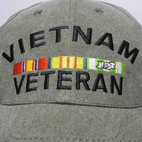 Vietnam Veteran Hat with Embroidered Ribbons Olive Drab in Saudi Arabia