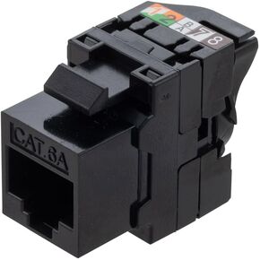 NavePoint CAT6A Unshielded Toolless Keystone Jack 15 Pack, Black
