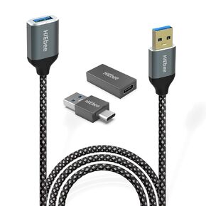 3.3FT USB Extension Cable Type A Male to Female 3.0 Cord, C Adapater, and Adapater 5Gbps Data for Keyboard, Mouse, etc(3 Pack)