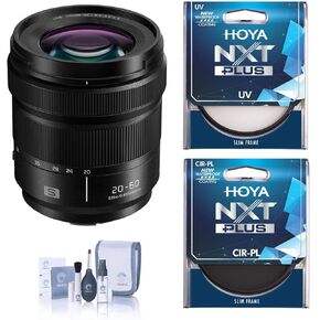 Panasonic Lumix S 20-60mm f/3.5-5.6 Lens for L Mount, Bundle with Hoya NXT Plus 67mm CPL+UV Filter Kit, Cleaning Kit