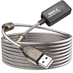 USB 2.0 Extension Cable, Type A-Male to A-Female Active Repeater Extender Cord Compatible with Game Consoles, Printer, Camera (100ft)