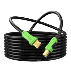 XXONE USB Printer Cable 20ft USB Printer Cable Cord Type A-Male to B-Male Printer USB Cable for Printer/Scanner-Gold-Plated (20FT-A-B)