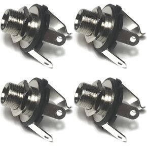 CESS 1/4" Jacks Female TS Mono Panel Mount Jack Black (4 Pack)