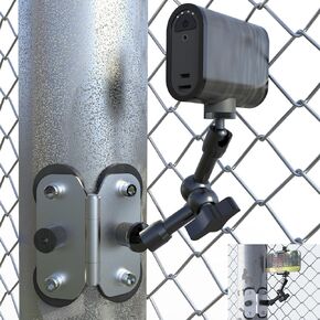 Magnetic Fence Mount - Post Mount for Mevo Start, GoPro, iPhone and Action Cameras, Two 1/4" Mount Points Camera Magnet Holder for Game Changer at Baseball Field