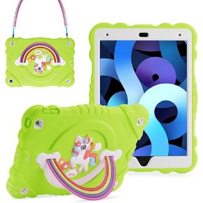 XZC Case for iPad 9th/8th/7th Generation 2021/2020/2019(10.2 inch), Unicorn Cute Cover Heavy Duty Shockproof Protective Case with Built-in Stand Strap for Kids Girls Women (Rose)