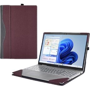 غطاء حماية لجهاز HP EliteBook 840 G7/840G 8/845 G7/845 G8 مقاس 14 بوصة ولجهاز Dell Latitude 14 7430 2 في 1 من جلد البولي يوريثان (أحمر خمري)