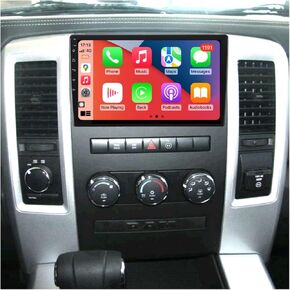 Radio Upgrade for Dodge RAM 1500 2500 3500 2009-2012,Jeep Wrangler 2008-2017 Android Stereo 10 Inch IPS Screen Built-in Wireless Carplay/Android Auto Free AHD Camera