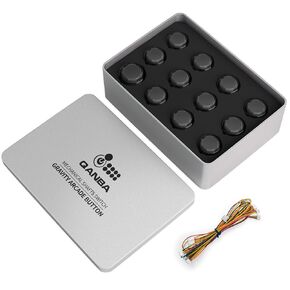 QANBA Gravity KS RGB LED Illuminated Buttons Snap-in Mechanical Pushbutton (Boxed） (Clear Black R04(12pcs))