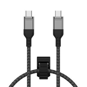 Rokform - PowerTrip 100W USB-C Charging Cable, 0.5m (1.6 ft), Fast Charging Braided Cable, 5,000 Bend Tested, for iPhone 15s, Galaxy S23s, or Any USB C compatible device (Black and Grey)