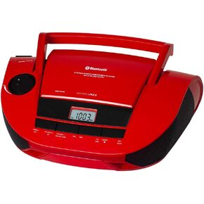 HANNLOMAX HX-328CD Portable CD Boombox with AM/FM Radio, Bluetooth, USB Port for MP3 Playback, Aux-in (Silver)