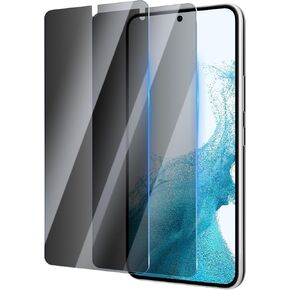 Privacy Screen Protector for Samsung Galaxy S22 Plus/S23 Plus 6.6 Inch 2 Pack, Tempered Glass Film Anti-Spy Scratch Resistant 9H Hardness Case Friendly