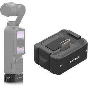 PULUZ for DJI OSMO Pocket 3 Charge Dock Adapter USB-C/Type-C Dock Desktop Charging Base Action Camera Accessories Aluminum Alloy Bracket with 1/4 Screw for Handle Selfie Stick Tripods,etc