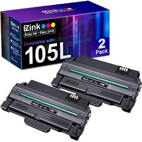 E-Z Ink Compatible Toner Cartridge Replacement for Samsung 105L MLT-D105L to Use with SCX-4623F SCX-4623FW ML-2525 ML-2525W ML-2545 SCX-4623 ML-2540 SCX-4600 SF-650 Printer (Black, 2 Pack)