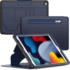 HXCASEAC Strong Magnetic Case for iPad 9th 8th 7th Generation 10.2 inch, Protective Cover with Auto Wake/Sleep, Multi-Angle Stand, Pencil Holder, Card Slots for iPad 9th Gen Case (Red)