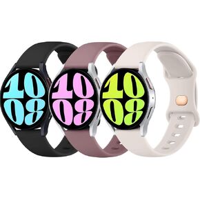 Vancle Bands Compatible with Samsung Galaxy Watch 6 Band 40mm 44mm, Samsung Galaxy Watch 6 Classic Bands 43mm 47mm, 20mm Soft Silicone Sport Replacement Strap for Galaxy Watch 6 Band Women Men