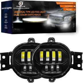 For Dodge Ram 1500 LED Fog Lights Dual Color Compatible with Dodge Ram 1500 2002-2008 Dodge Ram 2500/3500 2003-2009 Durango Truck 2004-2006 DOT Approved LED Driving Lamp