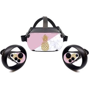 MIGHTY SKINS MightySkins Skin for Oculus Quest - Pretty Pineapple | Protective, Durable, and Unique Vinyl Decal Wrap Cover | Easy to Apply, Remove, and Change Styles | Made in The USA