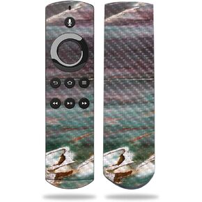 MightySkins Carbon Fiber Skin for Amazon Fire TV Remote - Brown Marble | Protective, Durable Textured Carbon Fiber Finish | Easy to Apply, Remove, and Change Styles | Made in The USA