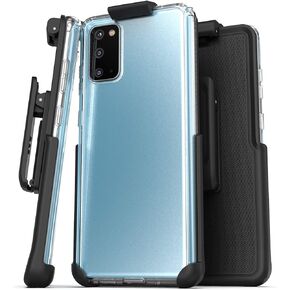 Encased Galaxy S20 Belt Clip Case (2020) Slim Clear Back Cover with Holster (Samsung S20)