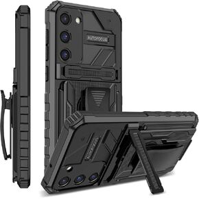 CCSamll for Samsung Galaxy S24 Ultra Case with Belt-Clip Kickstand Holster, Rugged & Durable Armor Case Heavy Duty Protection Cover for Samsung S24 Ultra JG Black