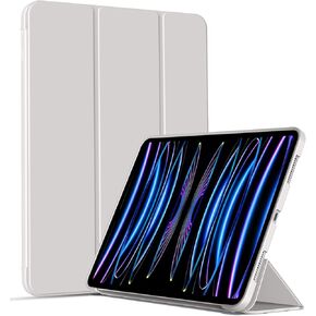Case for iPad Pro 11 inch 4th/3rd/2nd Generation 2022/2021/2020, Protective Cover with Soft Smooth TPU Back, Auto Wake/Sleep, Support 2nd Gen Pencil Charging (Gray)