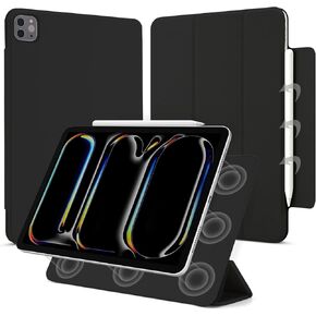 for iPad Pro 11 inch M4 Case (5th Generation,2024, Model NO.A2836/A2837/A3006),Auto Sleep/Wake and Magnetic Closure,Slim Trifold Stand Case,PU Leather Cover,Support Apple Pencil Pro, Oat Coffee