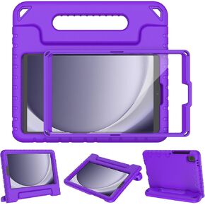 LTROP Kids Case for Samsung Galaxy Tab A9 8.7 Inch 2023 (SM-X110/X115/X117) with Built-in Screen Protector Handle Kickstand, Case for Galaxy Tab A9 2023 & Galaxy Tab A7 Lite 2021, Hot Pink