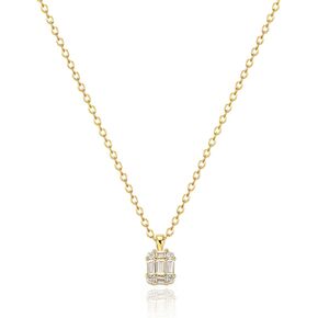 Zeffy Diamond Necklaces for Women, Dainty Gold Necklace 18k Gold Plated Layered Necklaces Simple Gold CZ Diamond Pendant Necklaces for Women Trendy Jewelry Gifts for Teen Girls