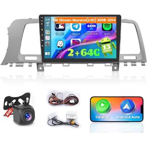 [2+64G] Ohradio Android 13 Car Stereo for Nissan Murano(LHD) 2008-2014, 9'' Touch Screen Car Radio with Wireless CarPlay Android Auto GPS Navigation Mirror Link WiFi BT DSP