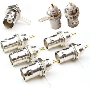 BNC Female Panel Mount Connector with Nut BNC Female Bulkhead Adapters Coaxial Adapter 8 Pack
