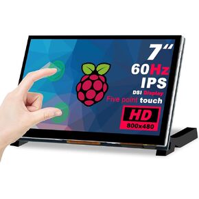 7 Inch Touchscreen Display for Raspberry Pi,800x480 IPS LCD Capacitive Monitor Compatible with Raspberry Pi 5/4B/3B+/3B/B+/A+,5-Point Touch Screen,Driver-Free, black, C3658-7