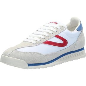 TRETORN Womens Rawlins Casual Lace-Up Sneakers, White/Blue/Red, 8