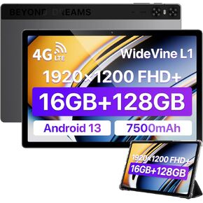UMIDIGI Android Tablet 10+ inch, A13 Tab (16GB+128GB) Tablet with Cellular WiFi,7500mAh Android 13 Tablets with Case, Support Widevine L1,Up to1 TB Expandable