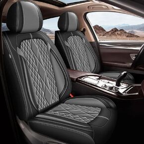 Car Seat Covers Fit for Nissan Frontier 2009-2024, Full Set 5 Seats Waterproof Faux Leather Car Seat Cushion Protector Black (for Crew Cab)