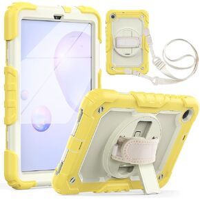 Heavy Duty Shockproof TPU Case for Samsung Galaxy Tab A 8.4 SM-T307/T307U 2020 Kids Case,Rugged Dropproof Protective Cover W Screen Protector+Rotating Kickstand+Handle+Shoulder Strap,Pink