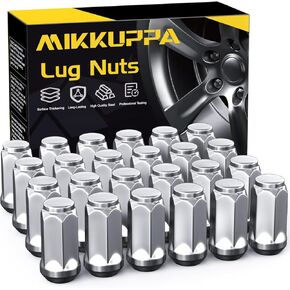 MIKKUPPA M14x1.5 Lug Nuts - Replacement for 2007-2013 Avalanche, 2015-2019 Colorado, 2003-2014 Express 1500, 1999-2019 Silverado 1500 Aftermarket Wheel - 24pcs Black Closed End Bulge Acorn Lug Nuts
